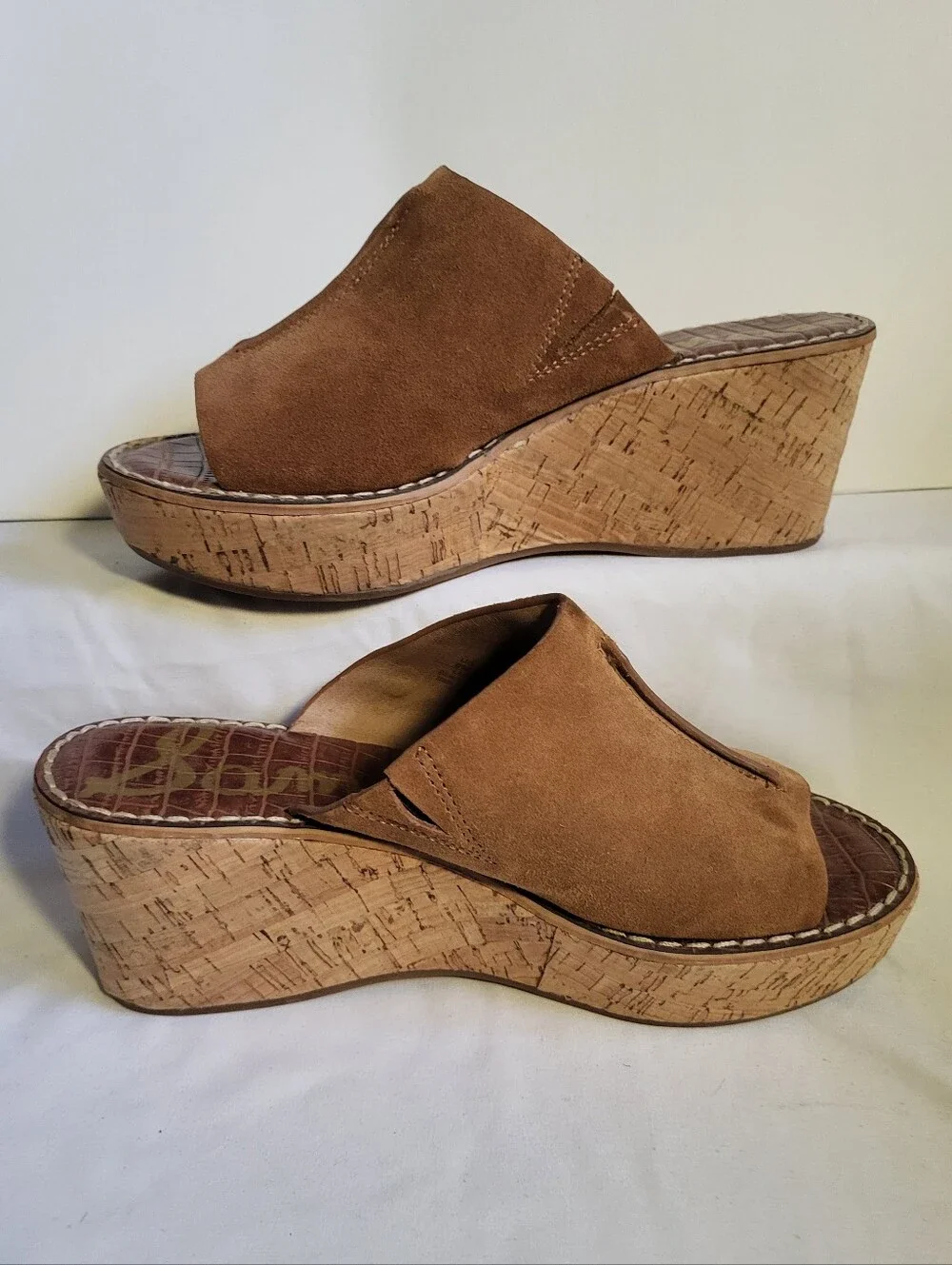 Sam Edelman Ranger Wedge Platform Sandals Women Size 8 Cork Heel Suede Upper - Picture 5 of 11